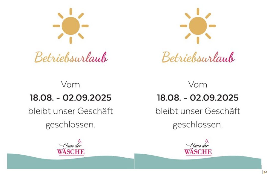 Betriebsurlaub 2025